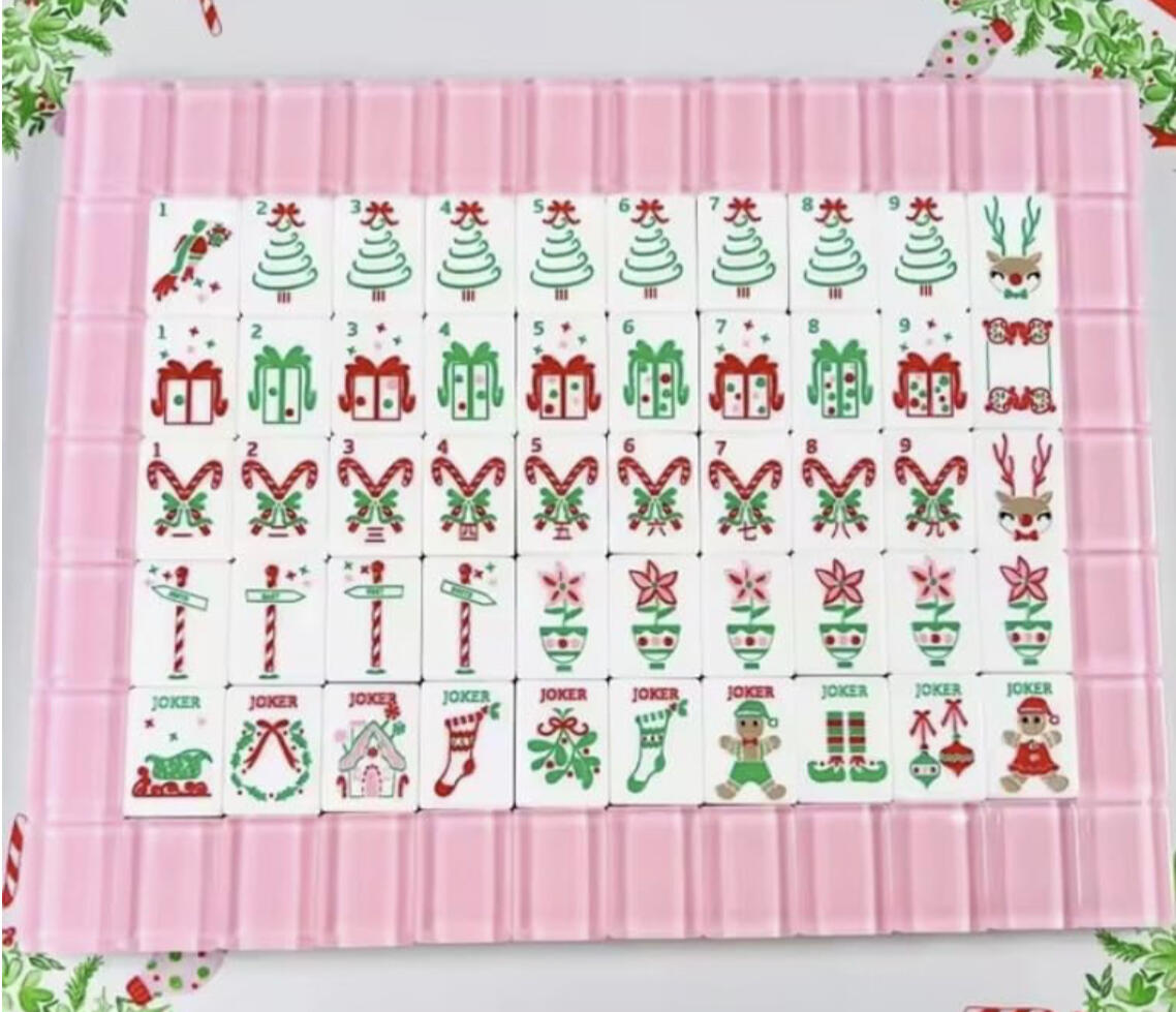 Clear Pink Christmas Tiles